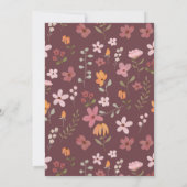 かわいいボヘミアンミーガンの小さな野の花のベビーシャワー 招待状 (裏面)