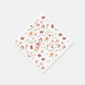 かわいいボヘミアンミーティング・リトルワイルドフラワーのブライダルシャワー スタンダードカクテルナプキン (角)