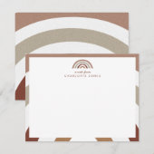 かわいいボヘミアンレインボーキッズステーショナリー ノートカード (正面/裏面)