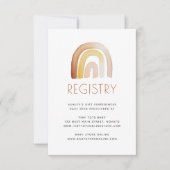 かわいいボヘミアンレインボー ベビーシャワー ギフト同封カード 招待状 (正面)