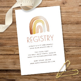 かわいいボヘミアンレインボー ベビーシャワー ギフト同封カード 招待状