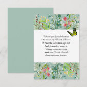 かわいいボヘミアンワイルドフラワーのブライズシャワーのお礼 サンキューカード (正面/裏面)