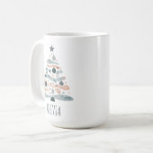 かわいいボヘミアン クリスマスツリー コーヒーマグカップ (正面左)