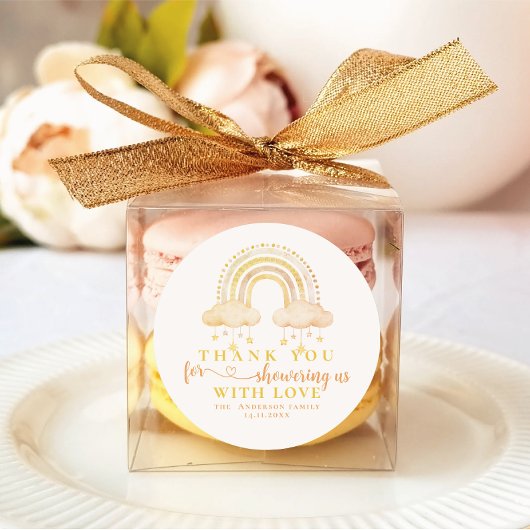 かわいいボホお洒落レインボーガールベビーシャワー ラウンドシール