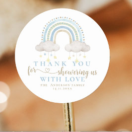 かわいいボホお洒落虹の赤ちゃんシャワー ラウンドシール