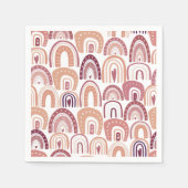 かわいいボホのレインボーパターン スタンダードカクテルナプキン (正面)