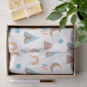 かわいいボホの模様(白) 薄葉紙 (ギフト)