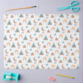 かわいいボホの模様(白) 薄葉紙 (クラフト)