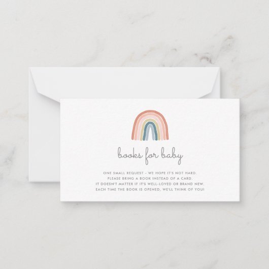 かわいいボホの虹のブックス赤ちゃんシャワーサンゴ ノートカード (正面)