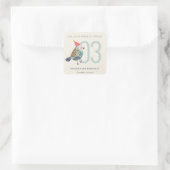 かわいいボホアクアブルーバーディエイジ誕生日 スクエアシール (バッグ)