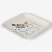 かわいいボホアクアブルーバーディエイジ誕生日 ペーパープレート (傾斜あり)