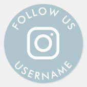 かわいいボホアックブルーカスタムinstagramソーシャルメディア ラウンドシール (正面)