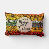 かわいいボホウォーターカラーやさしさ感動的引用文 ランバークッション (裏面)