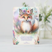 かわいいボホウォーターカラーウッドランドキツネ誕生日パーティー サンキューカード (スタンド正面)