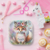 かわいいボホウォーターカラーウッドランドキツネ誕生日パーティー ペーパープレート (パーティー)