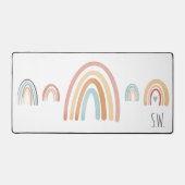 かわいいボホウォーターカラーレインボーイニシャル デスクマット (正面)