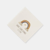 かわいいボホウォーターカラーレインボーハートベージュナプキンズ スタンダードカクテルナプキン (角)