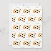 かわいいボホウォーター色の神聖な牛のファーム赤ちゃんシャワー サンキューカード (裏面)