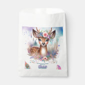 かわいいボホウォーター色ウッドランドディアバースデーパーティー フェイバーバッグ (正面)