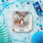 かわいいボホウォーター色ウッドランドディアバースデーパーティー ペーパープレート (パーティー)