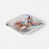 かわいいボホウォーター色ウッドランドディアバースデーパーティー ペーパープレート (傾斜あり)