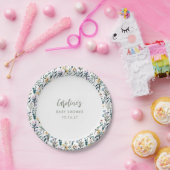 かわいいボホウォーター色ワイルドフラワーベビーシャワーカスタム ペーパープレート (パーティー)