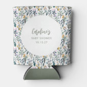 かわいいボホウォーター色ワイルドフラワーベビーシャワーカスタム 缶クーラー (正面)