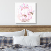 かわいいボホエレファントガール子供部屋 キャンバスプリント (インサイチュ (寝室))