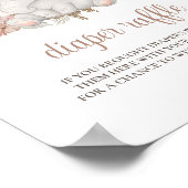 かわいいボホエレファントベビーシャワーおむつラッフルサイン ポスター (角)