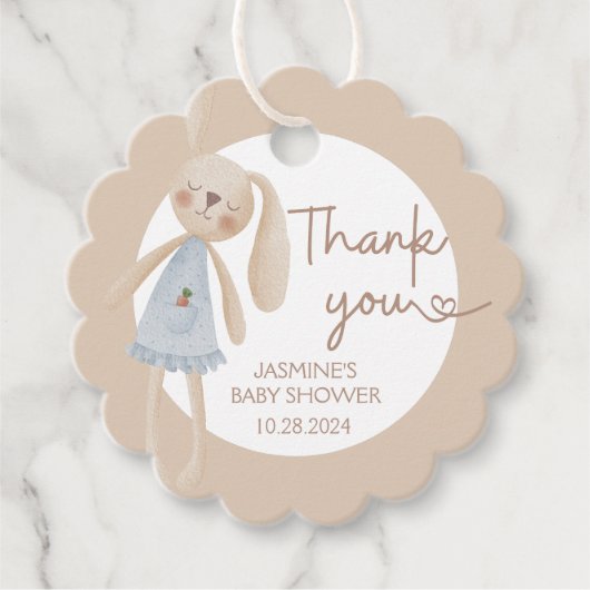 かわいいボホオベビーバニーありがとう フェイバータグ (正面)