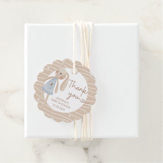 かわいいボホオベビーバニーハートありがとう フェイバータグ (インサイチュ)