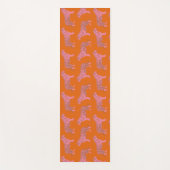 かわいいボホオレンジとピンクタイガーアートパターン ヨガマット (正面)