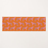 かわいいボホオレンジとピンクタイガーアートパターン ヨガマット (正面(横))