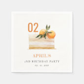 かわいいボホオレンジフルーツケーキエージエージ誕生日 スタンダードカクテルナプキン (正面)