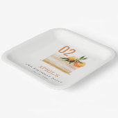 かわいいボホオレンジフルーツケーキエージエージ誕生日 ペーパープレート (傾斜あり)