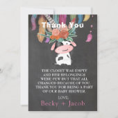 かわいいボホカウベビーシャワーサンキューカード サンキューカード (正面)