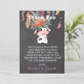 かわいいボホカウベビーシャワーサンキューカード サンキューカード (スタンド正面)
