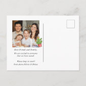 かわいいボホカクタス引っ越しましたファミリー写真引っ越し 案内ポストカード (裏面)