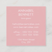 かわいいボホカップケーキパターン スクエア名刺 (裏面)