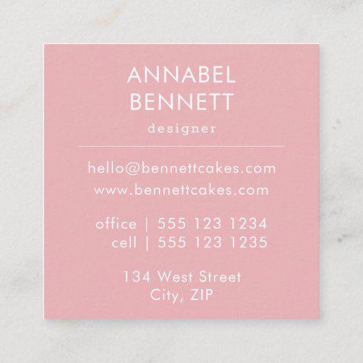 かわいいボホカップケーキパターン スクエア名刺 (裏面)