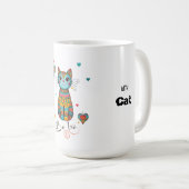 かわいいボホカラフルフローラ猫 コーヒーマグカップ (正面右)