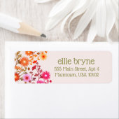 かわいいボホカントリーピンクフローララベル ラベル (インサイチュ)