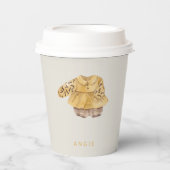 かわいいボホガールヴィンテージ赤ちゃんシャワー 紙コップ (正面)