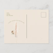 かわいいボホキラフェニュートラルパンパスバースデーパーティー インビテーションポストカード (裏面)