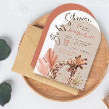 かわいいボホキリン赤ちゃんシャワー招待状