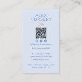 かわいいボホクラウドウォーター色ベビーシッター 名刺 (裏面)