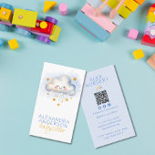 かわいいボホクラウドウォーター色ベビーシッター 名刺