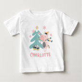 かわいいボホクリスマスユニコーンの名前 ベビーTシャツ (正面)