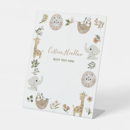 かわいいボホサファリアナミアルスベビーシャワーカスタム 台座サイン