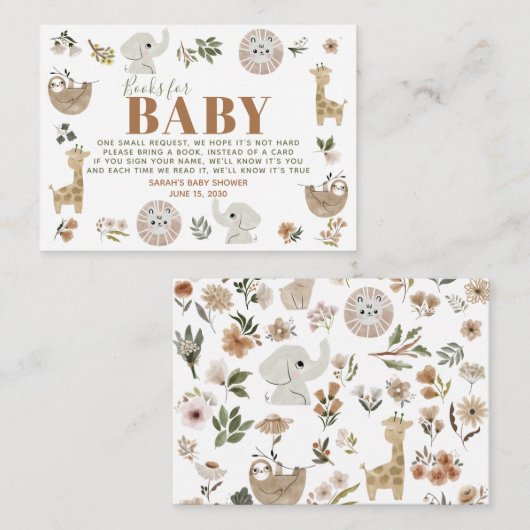 かわいいボホサファリアナミアルズベビー エンクロージャーカード (正面/裏面)